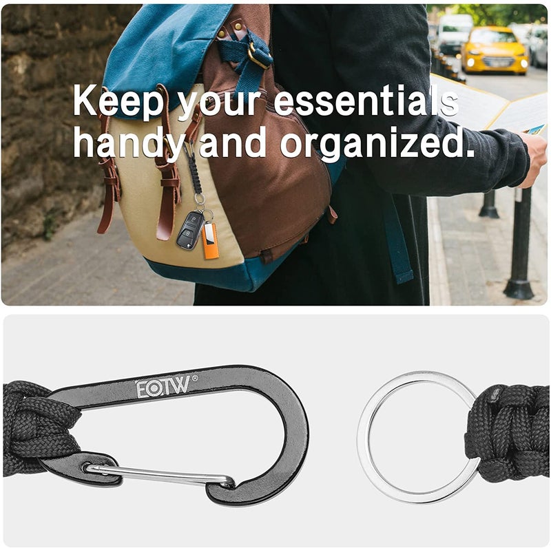 EOTW Carabiner Keychain,Paracord Keychain Small Aluminum Clip D Ring for Camping, Hiking, Fishing, Or As A Key Organizer - Image 4